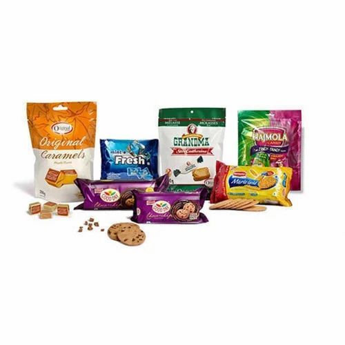 Biscuit Packaging Pouch - BOPP Material, Glossy Laminated Finish | Multi-Color Printed Design Using Rotogravure Technique