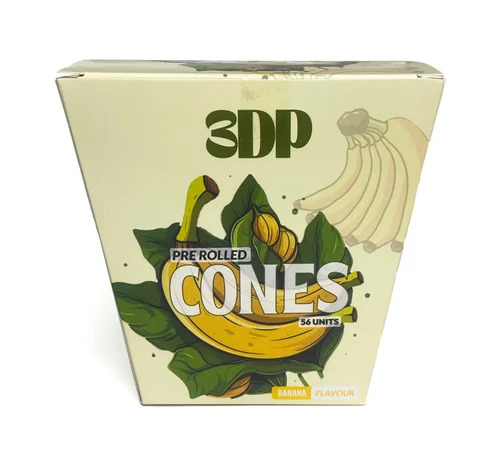 Flavored Pre Rolled Cones - Glassine Paper, Cone Shape, Printed Design | 56 Count Box, Virgin Style, All Size Compatibility