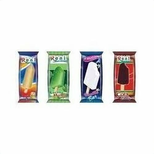 Ice Cream Packaging Pouch - Plastic, Multi Color | Printed Design for Enhanced Aesthetic Appeal and Product Visibility