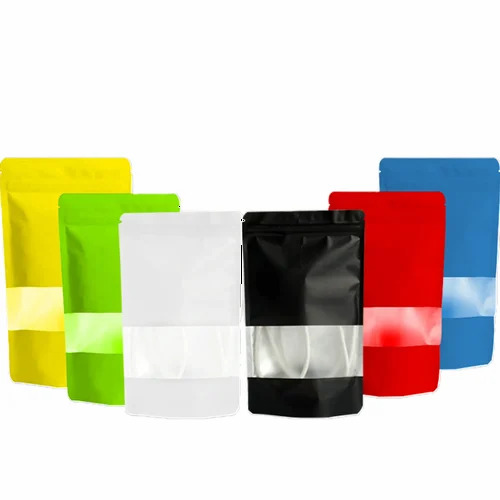 Multicolor Stand Up Zipper Pouches - BOPP Material, Multi Color, Stand Up Pouch Design | Ideal Packaging Material for Various Applications