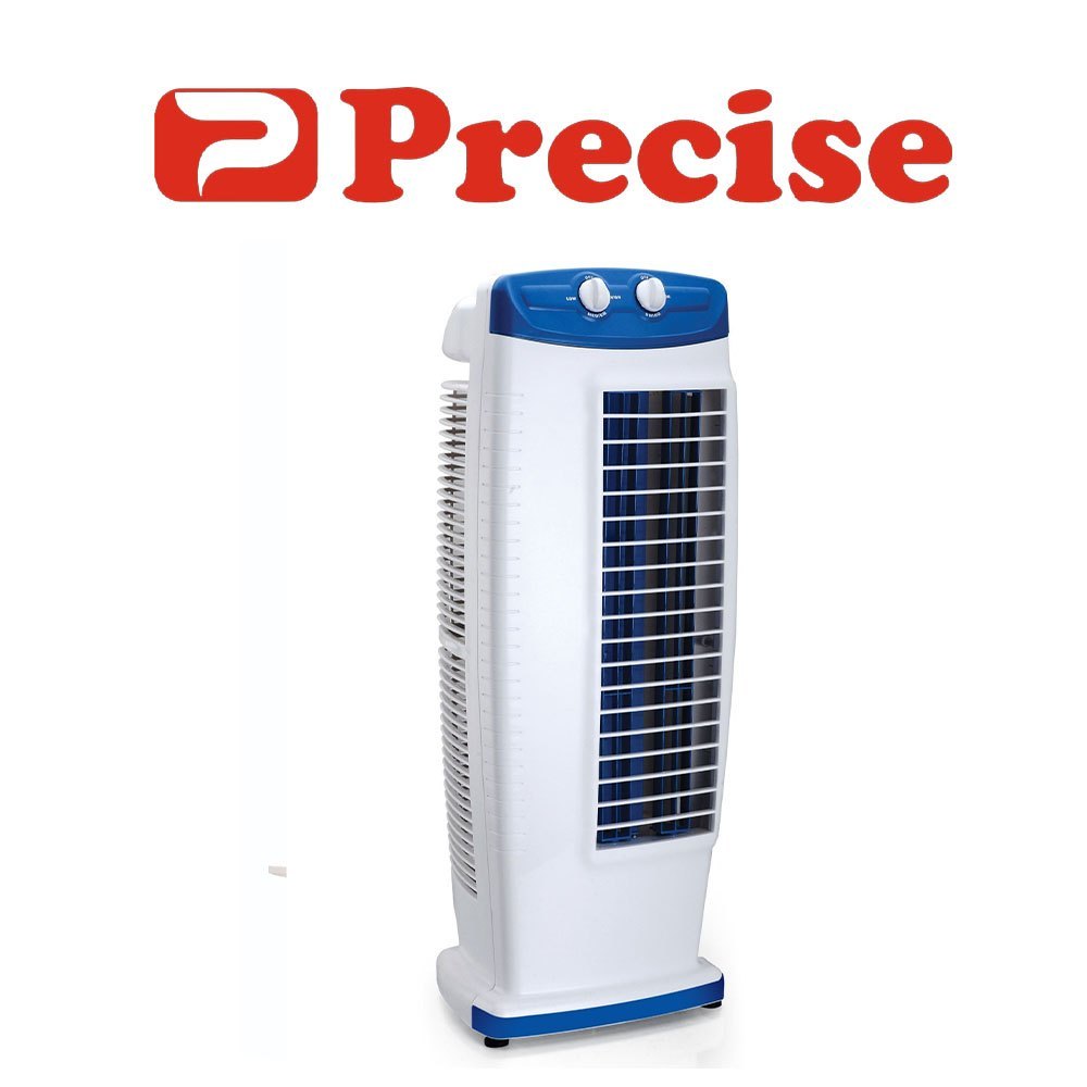 Plastic Tower Fan - Electric, Floor Installation | White and Blue Plastic Design for Office, Hotel, and Home Use