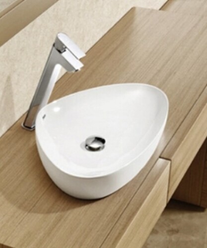 Thin Rim Table Top Basin - Color: White