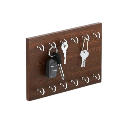 Brown Wooden Key Holder