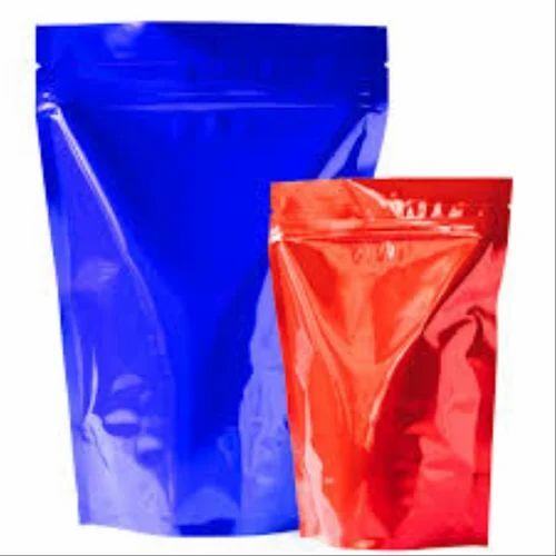 Multicolor Stand Up Zipper Pouches - Printed Plastic Material, Multi Color Design | Versatile Packaging Solution for Various Applications