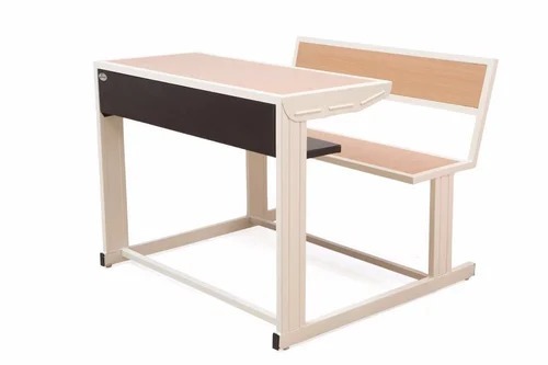 White Dual Desk Bench - Assembly: No Assembly Required