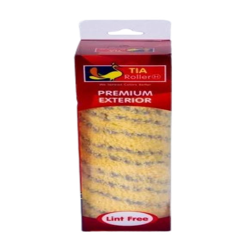 Yellow Paint Roller - Round White Brush, 180 mm Size | Durable, Easy to Operate, Plain Pattern for Wall Painting
