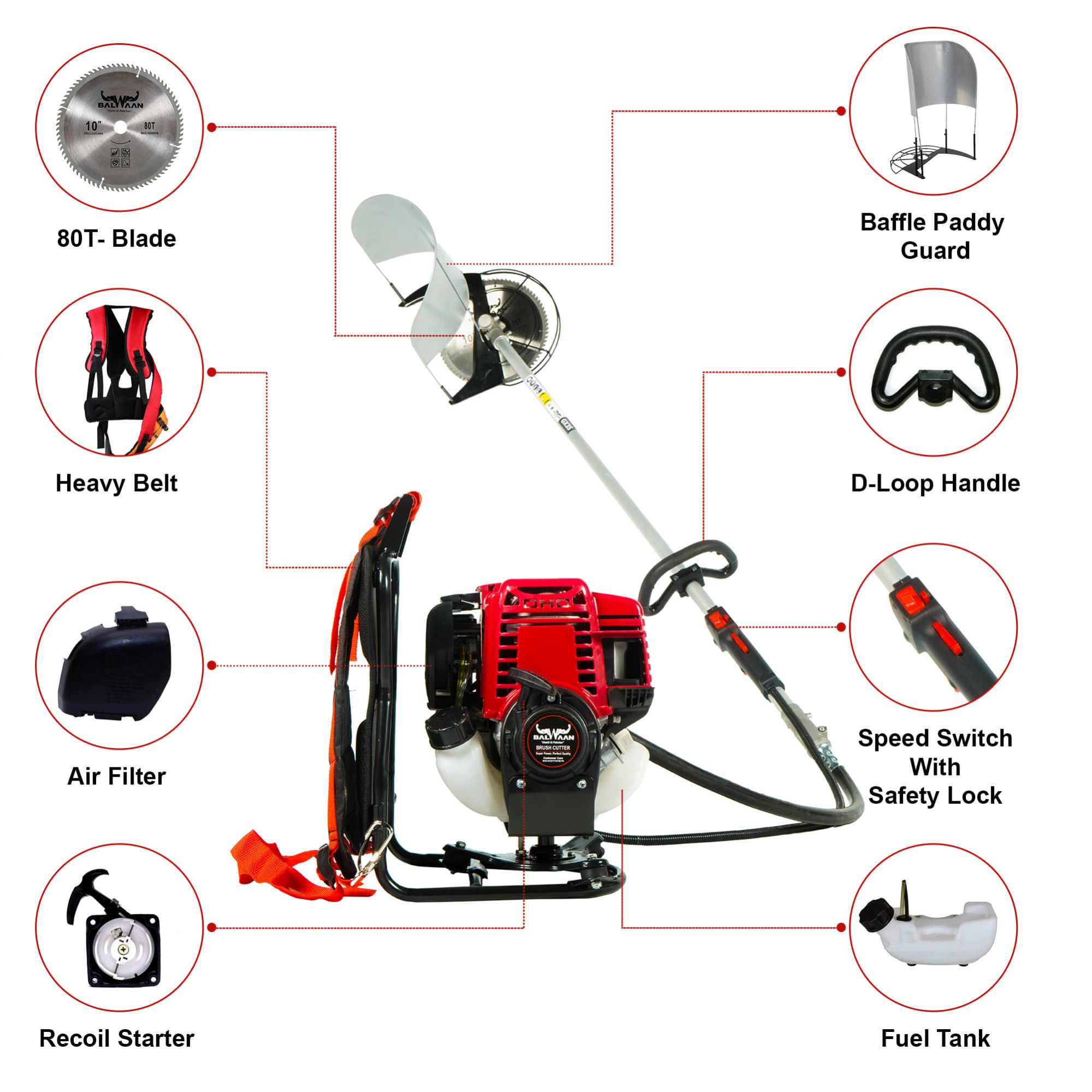 2HP 4 Stroke Backpack Brush Cutter