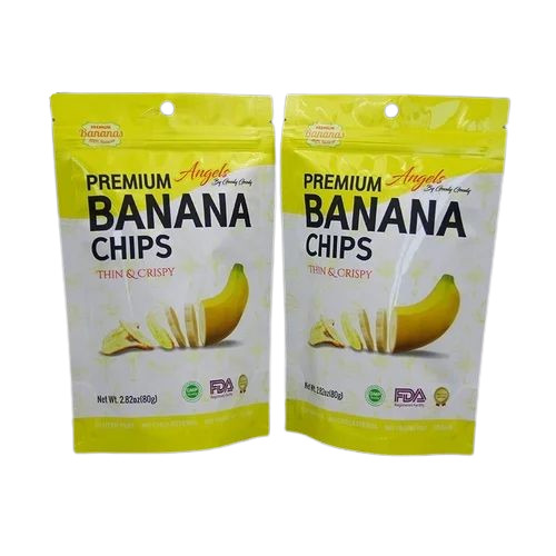 Banana Chips Packaging Pouch - Plastic, Printed Multi Color Design | Durable Material, Eye-Catching Appearance