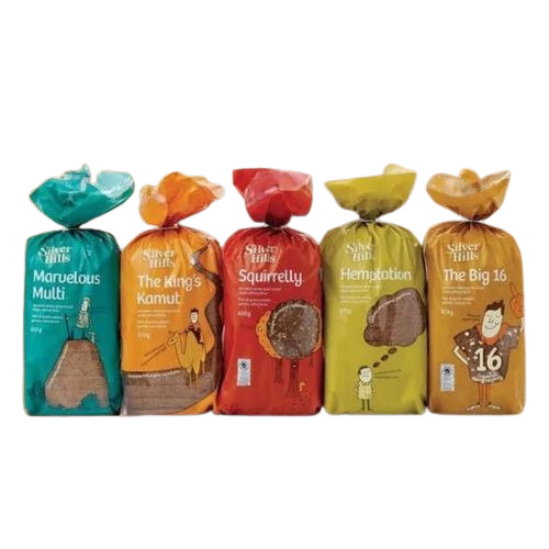 Bread Packaging Bag - BOPP Material, 0.5-1 kg Capacity, Multi Color Printed Design | Resealable Closure for Freshness and Convenience
