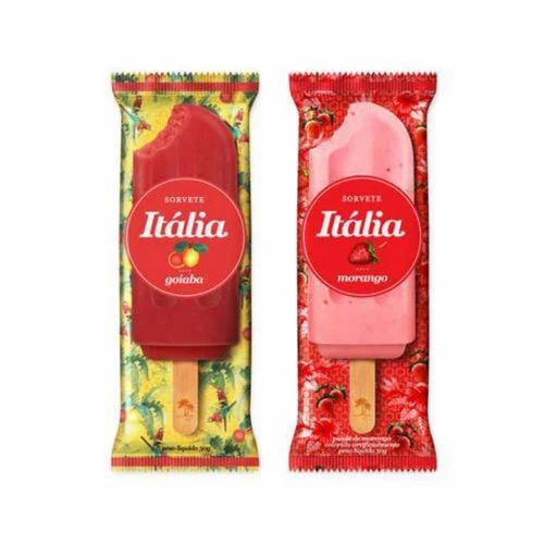 Ice Cream Packaging Pouch - Multi-Color Printed Plastic Material | Ideal for Ice Cream Preservation and Presentation