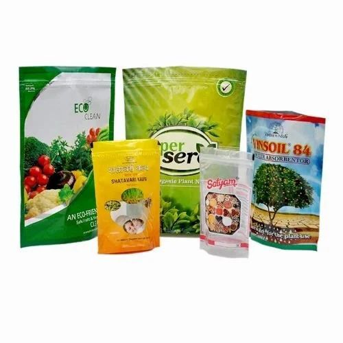 Multicolor Stand Up Zipper Pouches - Plastic Material ,  Printed Design for Versatile Packaging Solutions
