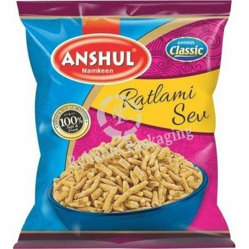Namkeen Snacks Packaging Pouch - Plastic Material, Multi Color Design | Printed Pattern for Versatile Snack Storage