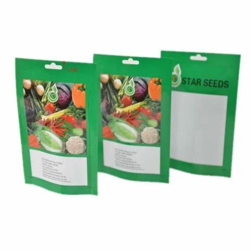 Seeds Packaging Pouches - PP Plastic 100 - 250 gm Capacity Multi Color Printed Design for Effective Seed Storage