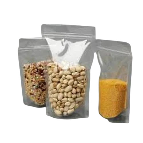 Transparent Food Packaging Pouch - Plastic Material, Printed Pattern, Color: Transparent | Ideal for Versatile Food Packaging Solutions