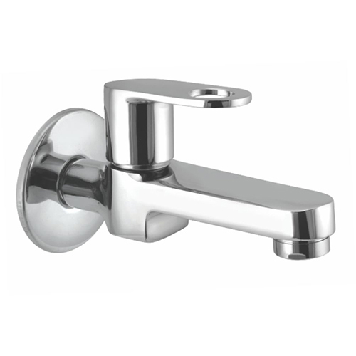 Water Tap - Brass Wall Mounted, Round Handle Design | Chrome Finish, Glossy Surface, Stainless Steel Components