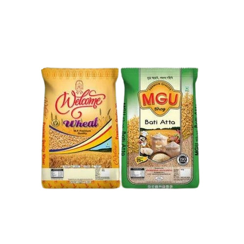 Wheat Flour Packaging Bag - Laminated PP Plastic, 500-1000 gm Capacity, Multi-Color Printed Design | Heat Seal Closure for Enhanced Freshness