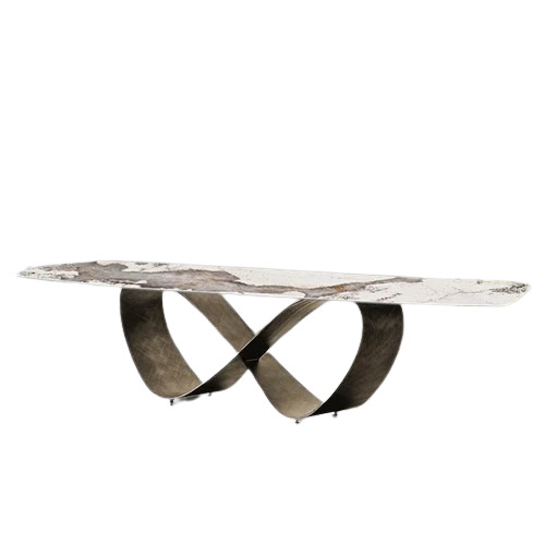 Glossy Stainless Steel Dining Table