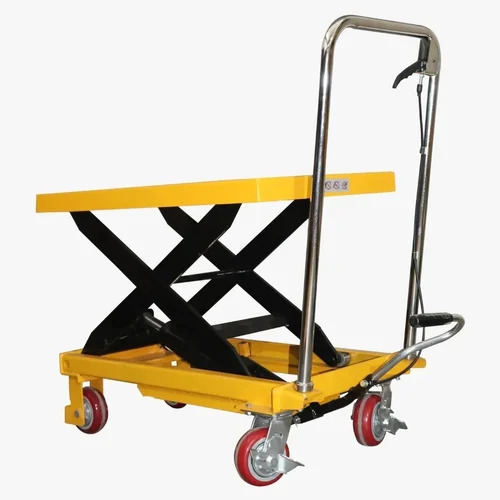 Hydraulic Scissor Lifting Trolley  - Color: Blackyellow