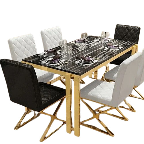 Mirror Finish Stainless Steel Dining Table