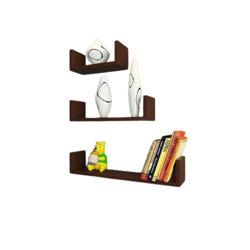 Wooden Shelf - Multisize, Square Antique Design with Modern Finish, Brown Powder Coating | Durable, Easy to Clean, Ideal for Indoor Use in Drawing Rooms