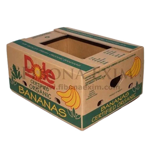 Banana Packaging Box - Paper Material, Multi Color Design | Printed Finish, Durable Construction, Sustainable Choice