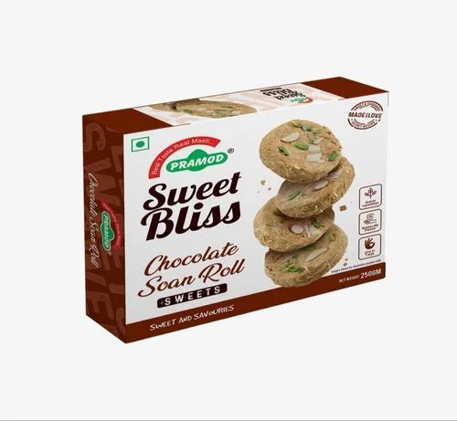 Chocolate Soan Roll Cookie Sweet - 500 Gram Box | Gluten Free, Round Shape, Sweet Taste, Quality Shelf Life of 12 Months