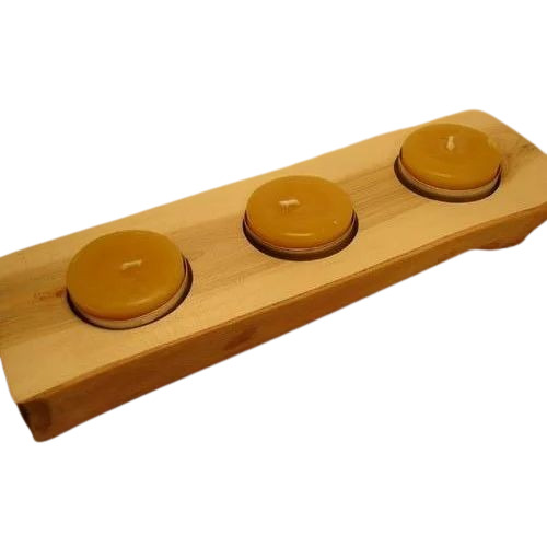 Fancy Wooden Candle Holder - Round & Rectangular Shapes, Handmade Polished Finish for Home and Wedding Decoration