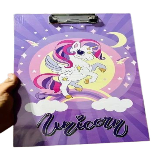 Kids Exam Clip Board - Plastic, 13.5 X 9.5 Inch | Rectangular Shape, Fancy Design For Office And School Use