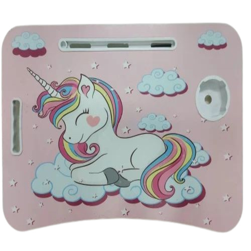 Laptop Folding Study Table - Wood, 23''x15''x9.5'' Inch, Multicolor | Modern Design, Durable, No Assembly Required, Foldable