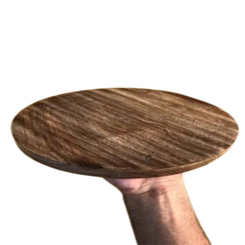 Mango Wooden Platter - 9x9 Inch, Brown Color | Round Shape, Natural Finish for Home & Restaurant Use, Plain Pattern