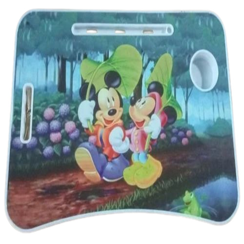 Mickey Mouse Laptop Table - Wooden, Rectangular Shape, Multicolor | Durable & Fancy, Easy to Clean, Lightweight, Foldable with Glossy Finish