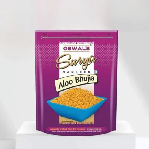 Oswal Surya Aloo Bhujia Namkeen - 400 Grams Packet | Vegetarian Good Quality Tasty Shelf Life: 12 Months Regular Size Salty & Spicy Flavor