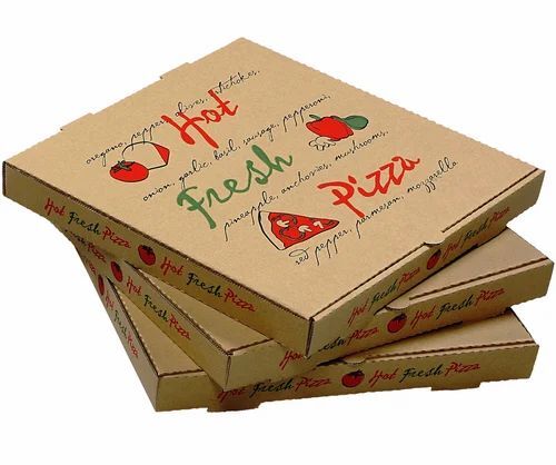 Pizza Packaging Box - Paper Material, Multi Color Design | Printed for Eye-Catching Appeal and Versatile Usage