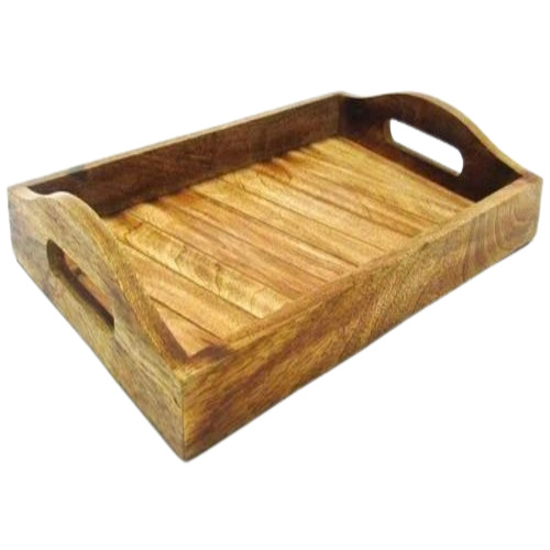 Plain Wooden Serving Tray - 10x14x2 Inch | Brown Matte Finish, Rectangular Shape, Versatile Use for Restaurant or Home