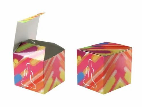 Printed Gift Packaging Box - Cardboard, 6x6 Inches, Multicolor | Square Shape, 5 Kg Capacity, Eye-catching Printed Pattern