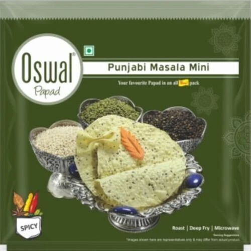 Punjabi Masala Mini Papad - 1 Kilogram Weight, Vegetarian | 4 Months Shelf Life, Good Quality Packet Packaging