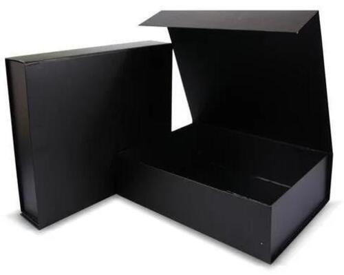 Rigid Packaging Boxes - PVC Material | Black Color, Plain Design