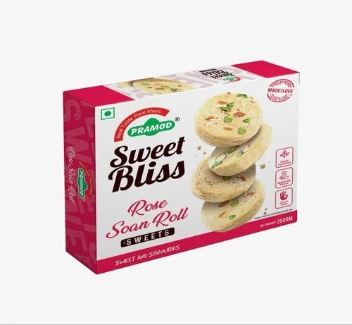 Rose Soan Roll Cookies - 500 Gram Box | Gluten Free, Sweet Taste, Round Shape