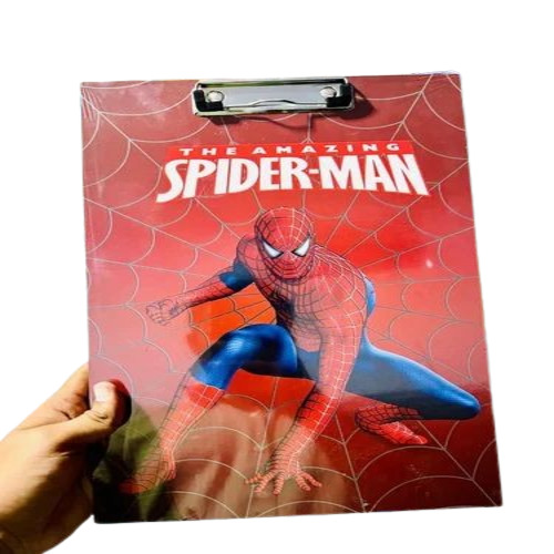 Spider Man Printed Clip Board - Plastic, 13.5 x 9.5 Inches | Fancy Design for School and Office Use