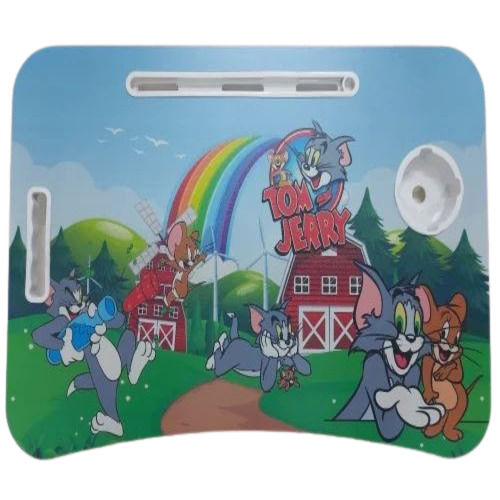 Tom Jerry Study Table - Wood, 23''x15''x9.5'' Inch, Multicolor | Modern Rectangular Design, No Assembly Required, Foldable & Durable