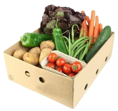 Vegetable Packaging Box - Corrugated Paper | Capacity: 11-30 Kg, Color: Brown, Design: Plain Box
