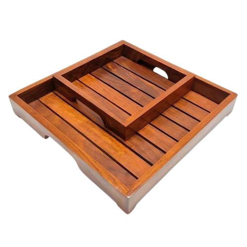 Wooden Serving Tray Set