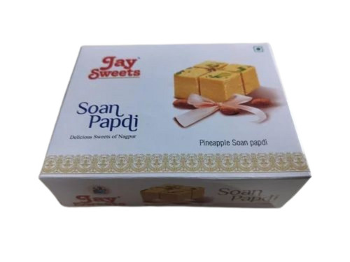 250g Pineapple Soan Papdi - Ghee, Regular Size, 3 Months Shelf Life | Tasty Sweet Flavor, FSSAI Certified, Box Packaging