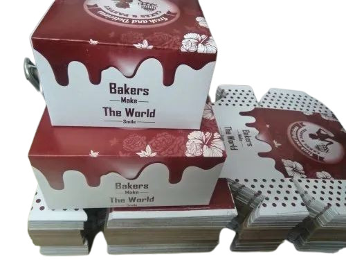Cake Packaging Box - Kraft Paper Multi Color Printed Design | Eco-Friendly Durable Versatile for All Cake Sizes