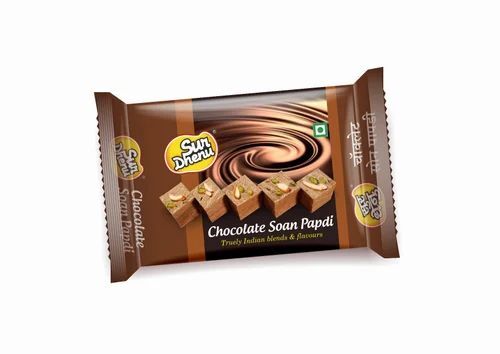 Chocolate Soan Papdi - Sweet Taste, 12 Months Shelf Life, Brown Packet | FSSAI Certified, Tasty Treat in Traditional Indian Style