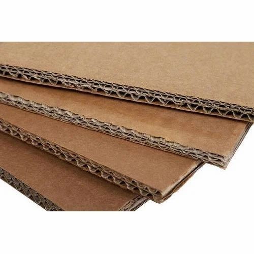 Corrugated Packaging Sheet - Brown Paper Material | Plain Design, Suitable for Various Packaging Needs