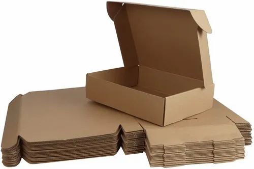 Food Packaging Box - Kraft Paper, 3 Ply 150 GSM | Rectangular Shape, Brown Color, Food Grade Material