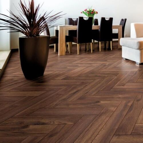 Herringbone Laminate Flooring - Color: Walnut Brown