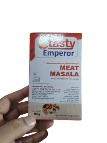 Meat Masala Packaging Box - Paper Material, Multi-Color Printed Design