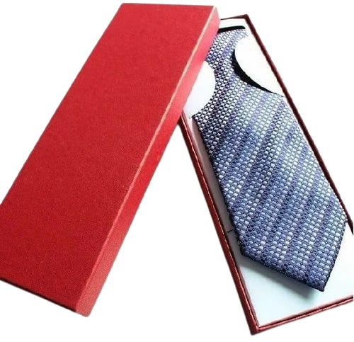 Necktie Packaging Box - Paper Material, Red Color | Plain Design for Elegant and Stylish Presentation